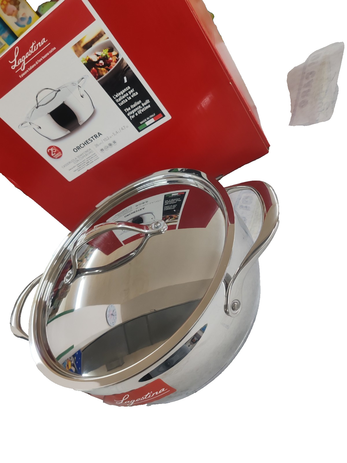 Lagostina-Orchestra Semi-Deep Casserole With Lid 26cm Stainless Steel 18/10