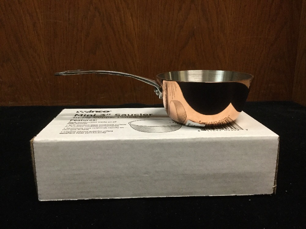 Winco Try-Ply Mini 3″ Copper Plated Saucier 5oz DCSC-3C