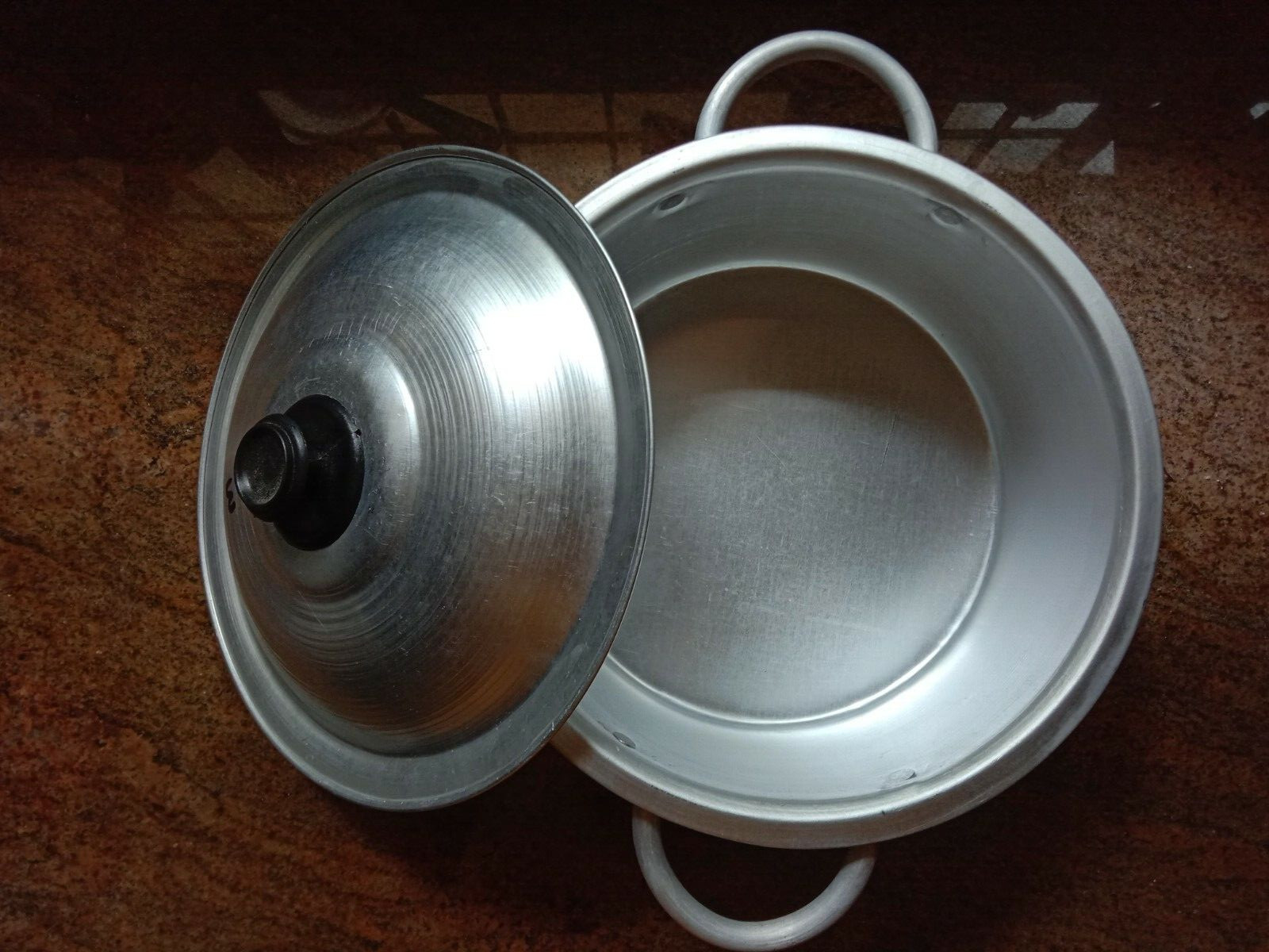 Aluminium Flat Wok Lid Cooking Pot Home Kitchen 22cm=9inch