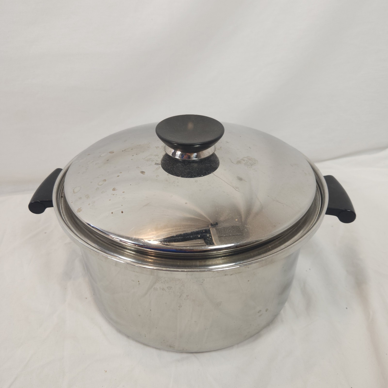 Vintage Seal O Matic 5 Qt Stock Pot Stainless USA 3 Ply Cooking