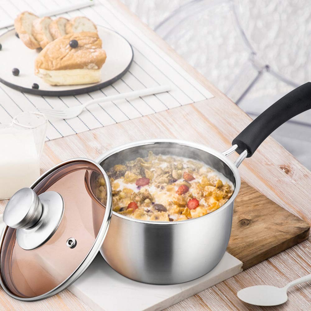 TeamFar Saucepan with Lid, 2 qt Sauce Cooking Pot Milk Pan Stainless Steel, P…