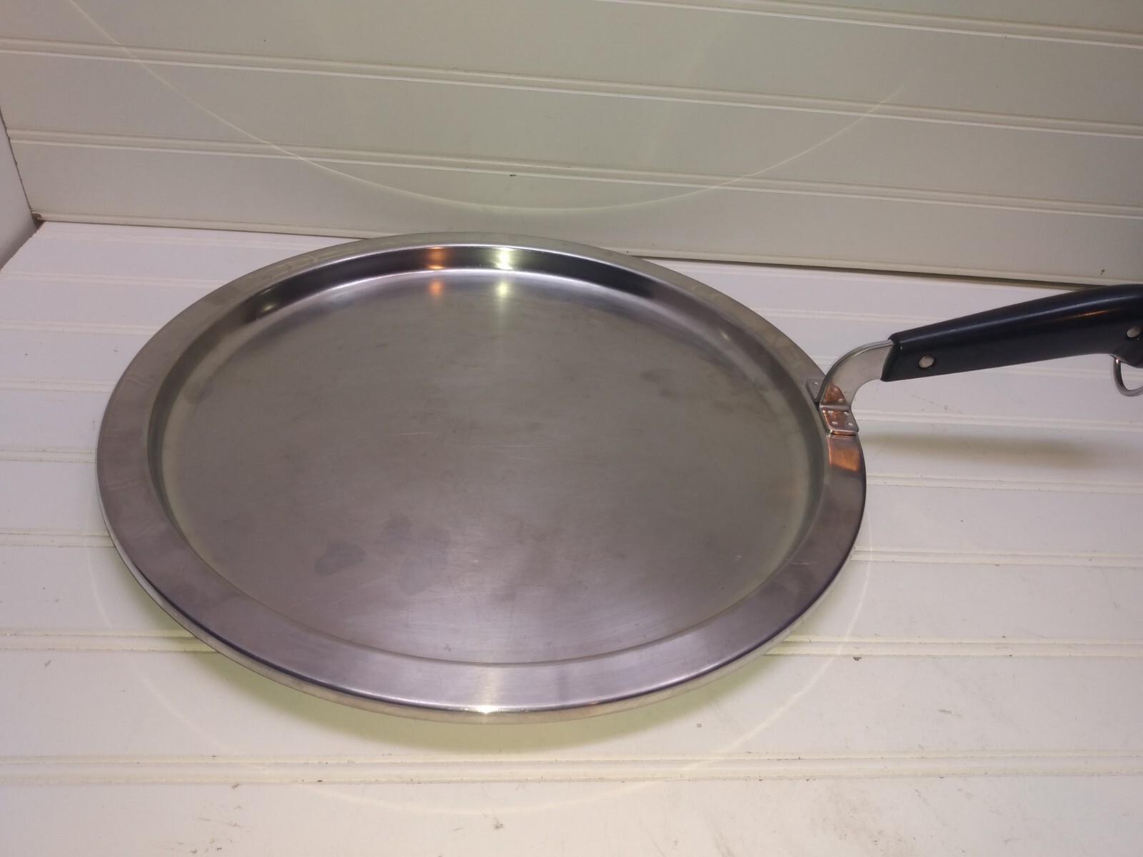 Revere Ware 13.5″ Griddle Copper Bottom Stainless Skillet Flat Grill Pan Roaster
