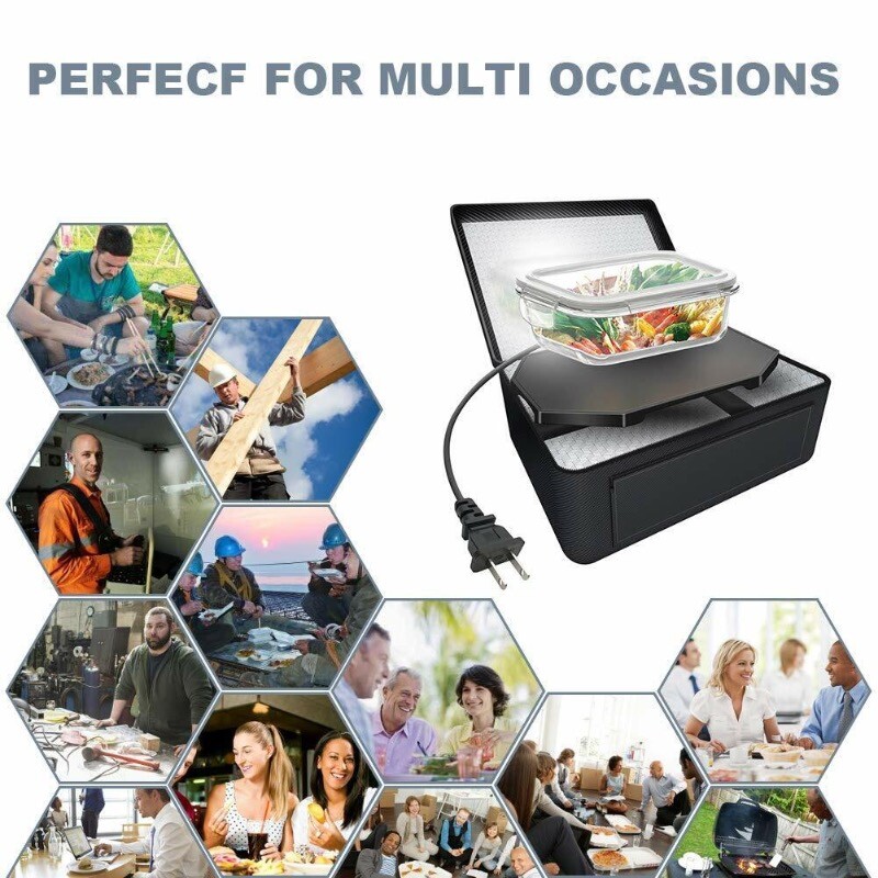 Mini Oven Food Heating Device Portable Heating Lunch Box for Office/Car 2 in 1