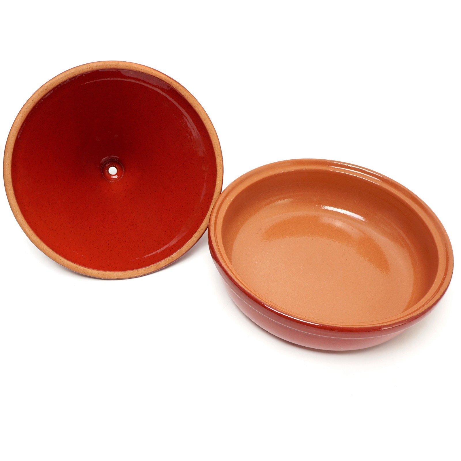 De Silva Red Glazed Terracotta Clay Tagine Cooking Pot Made in Italy 10″ 1.5 Qt
