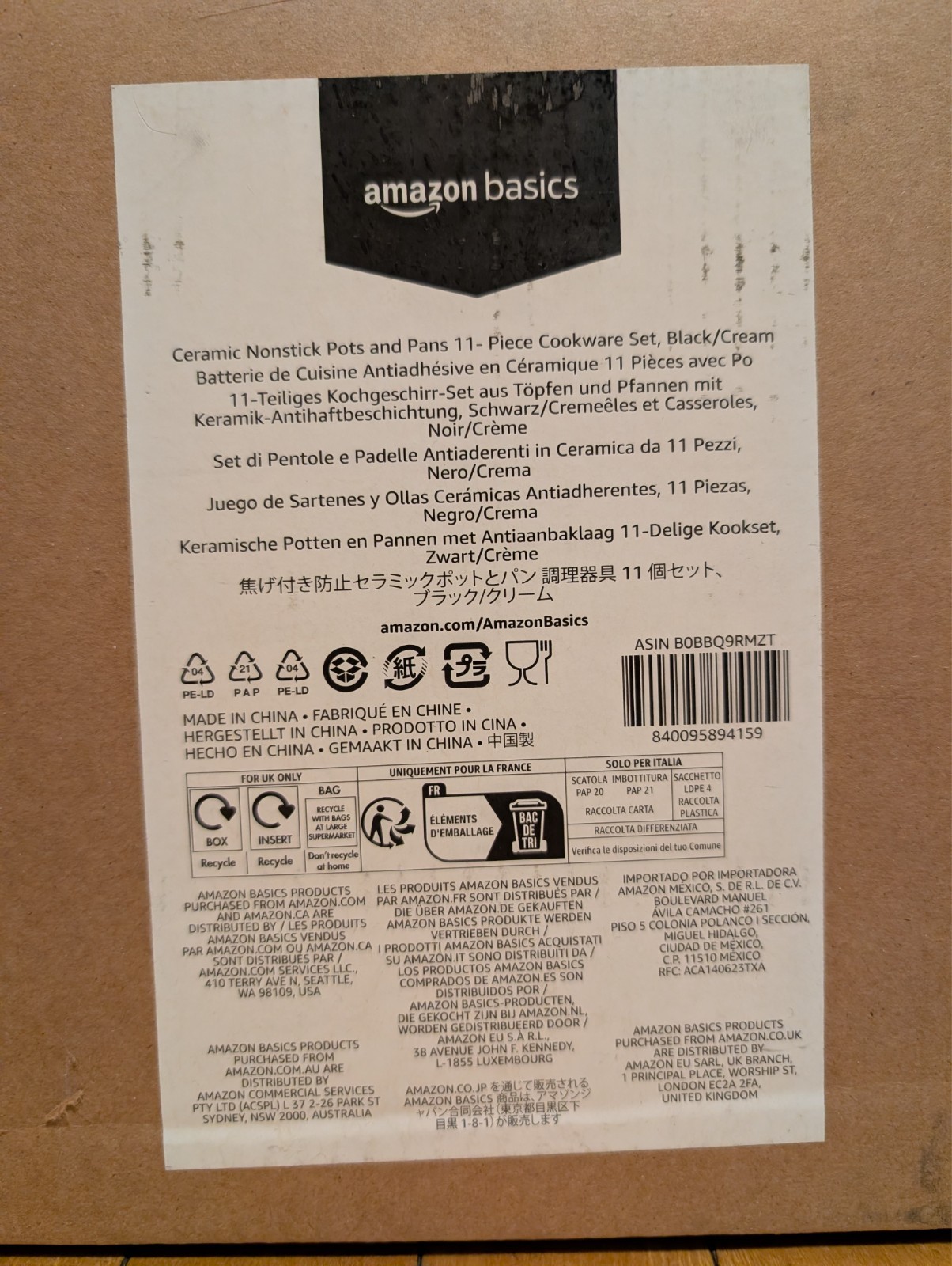 Amazon Basics 11 Piece Ceramic Non-Stick Pots & Pans Set Dishwasher & Oven Safe