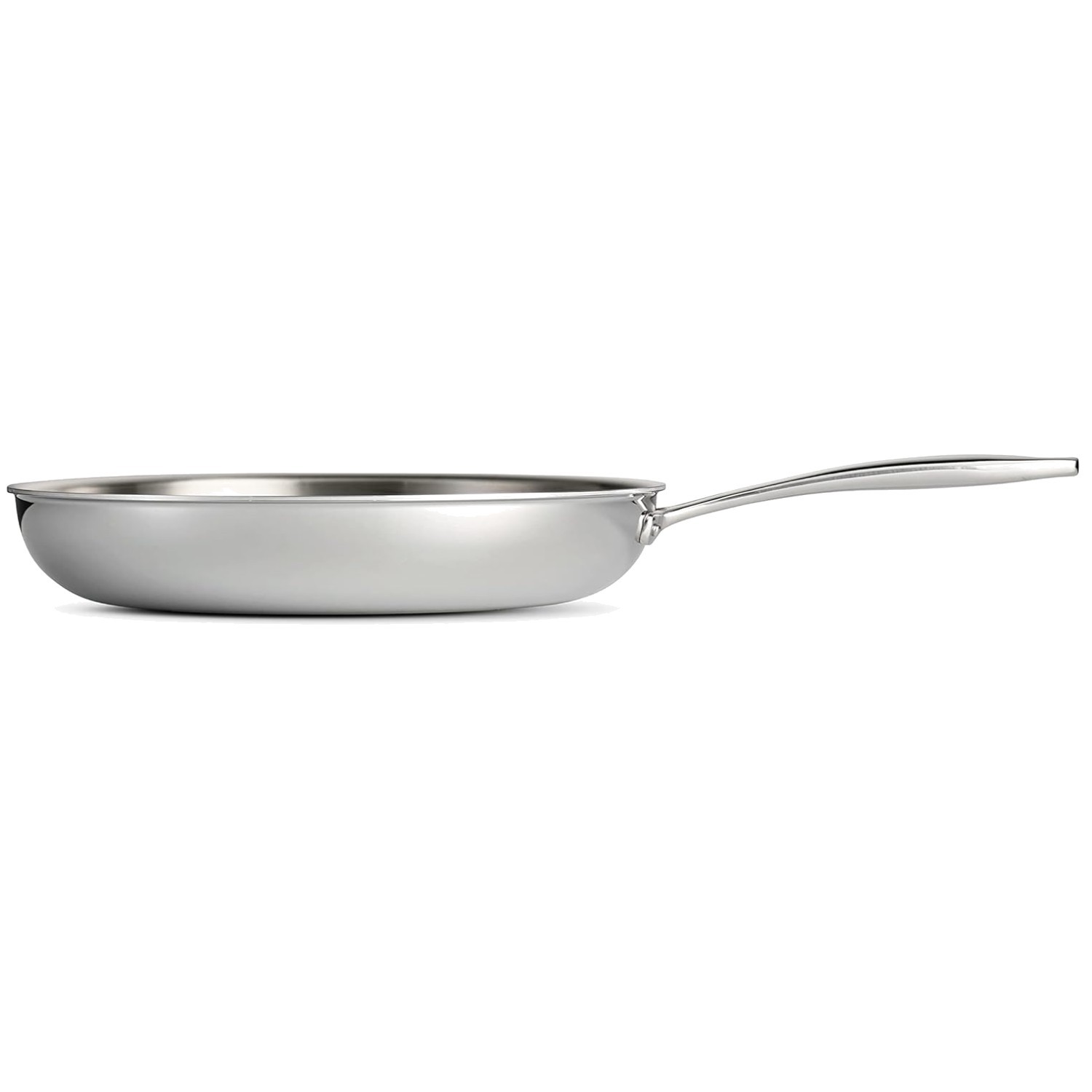 Professional 12-Inch Stainless Steel Fry Pan, Made in Brazil