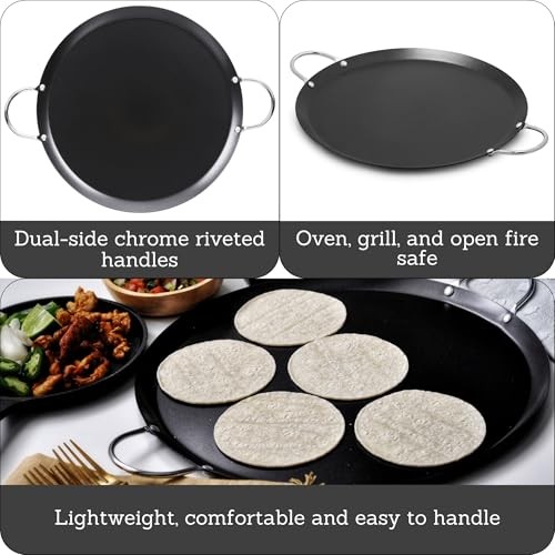 13.5in Carbon Steel Nonstick Round Comal Black