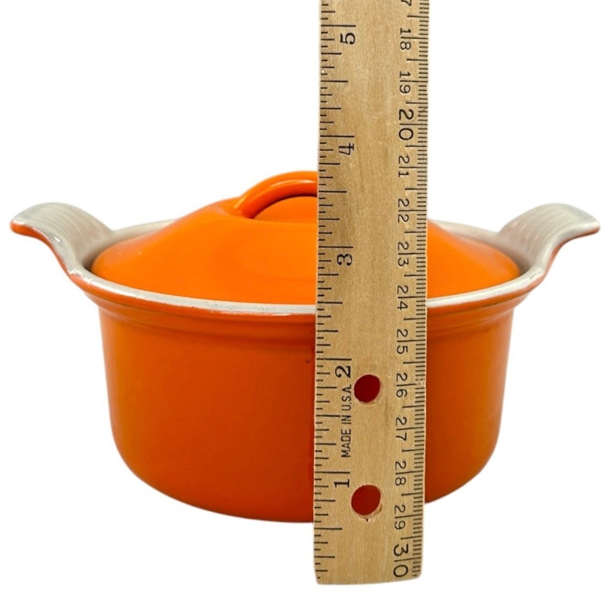 Le Creuset Enameled Cast Iron Mini Round Cocotte #14 Orange Made In France
