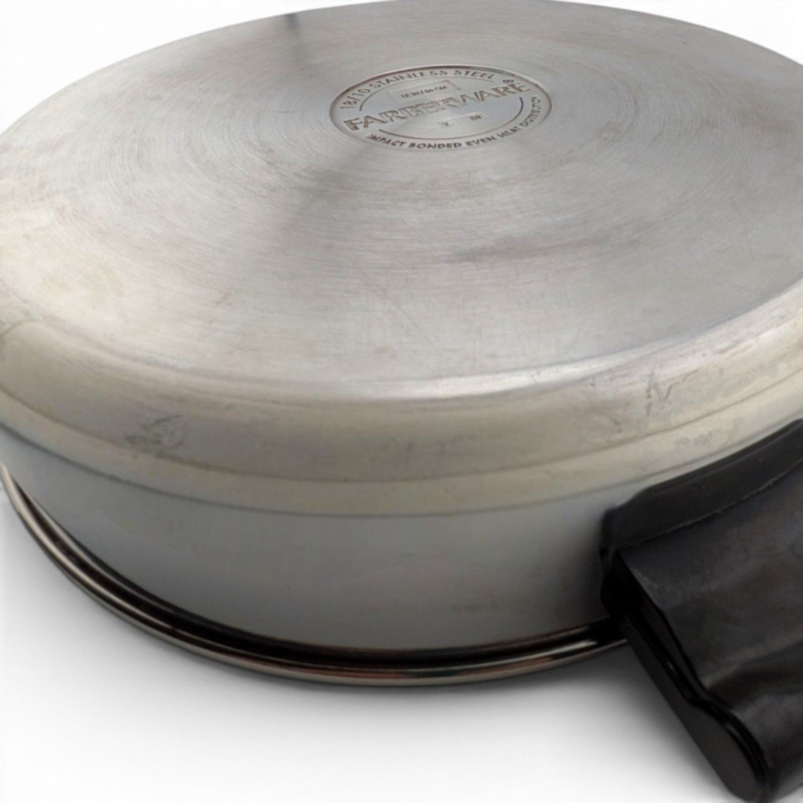 Farberware 12″ 18/10 Stainless Steel Covered Deep Skillet Saute Pan w/Lid