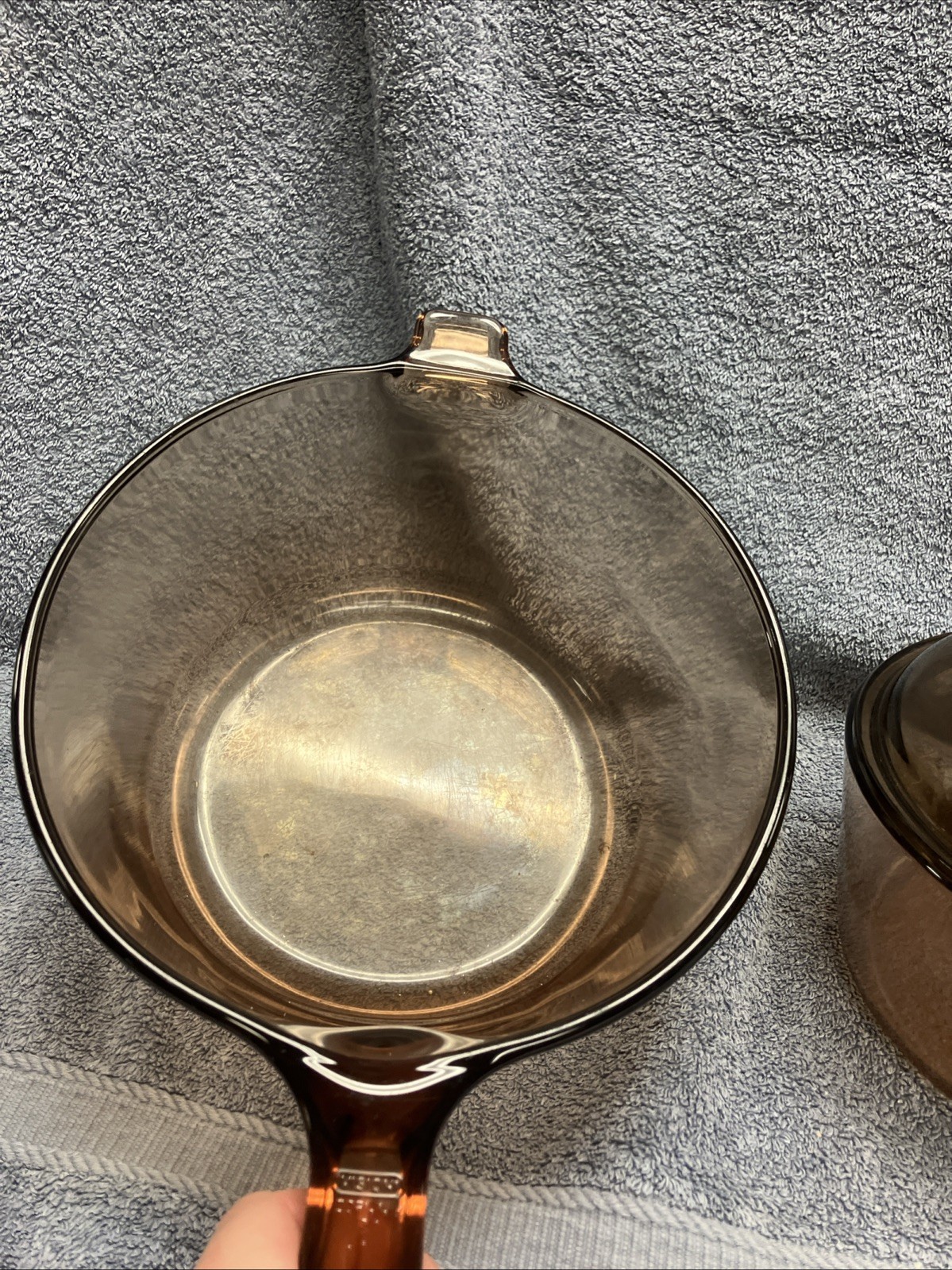 VTG Corning Vision Ware 1.5 And 2.5 Liter Amber Sauce Saute Pans