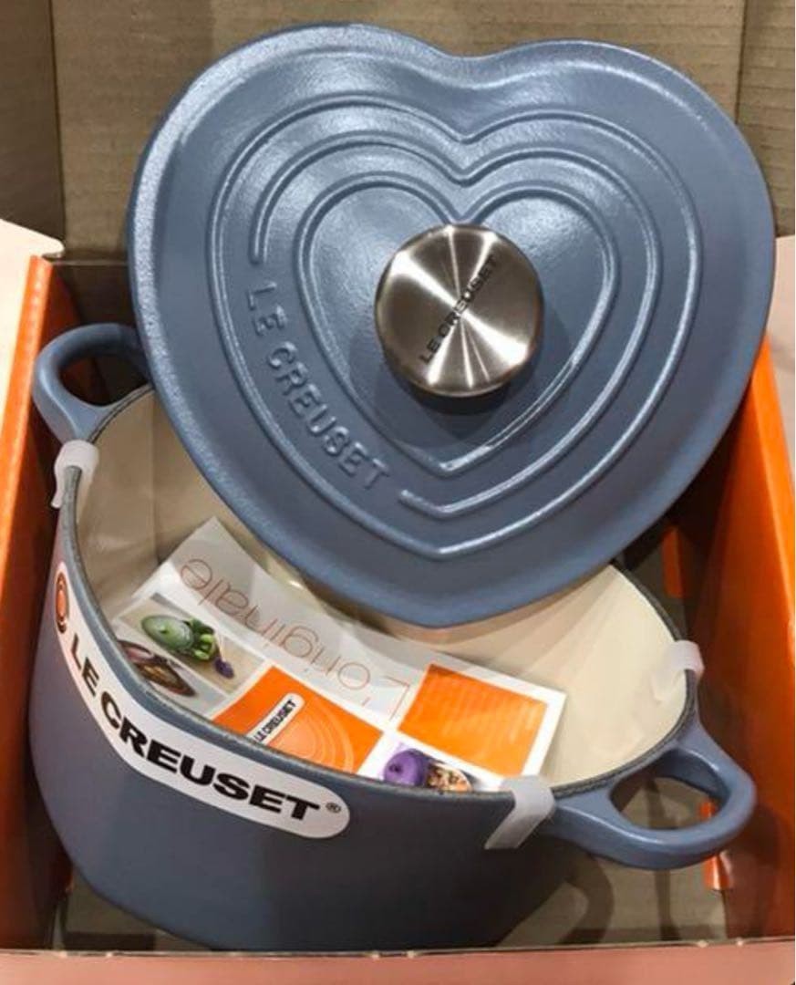 LE CREUSET d’Amour Mineral Blue Cocotte 20 Cast Iron Enamel Pot 1.9L unused