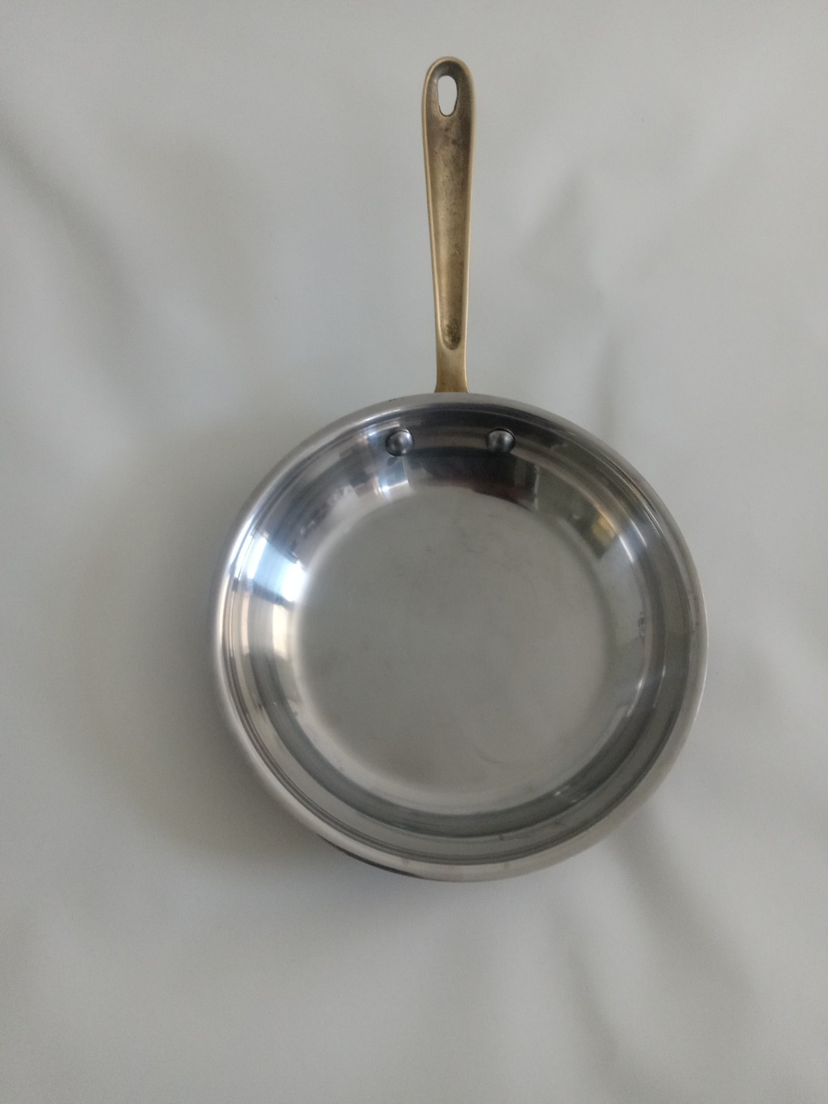 Vintage All Clad Cop-R-Chef 8.5″ Frying Fry Pan Brass Handle Copper Stainless
