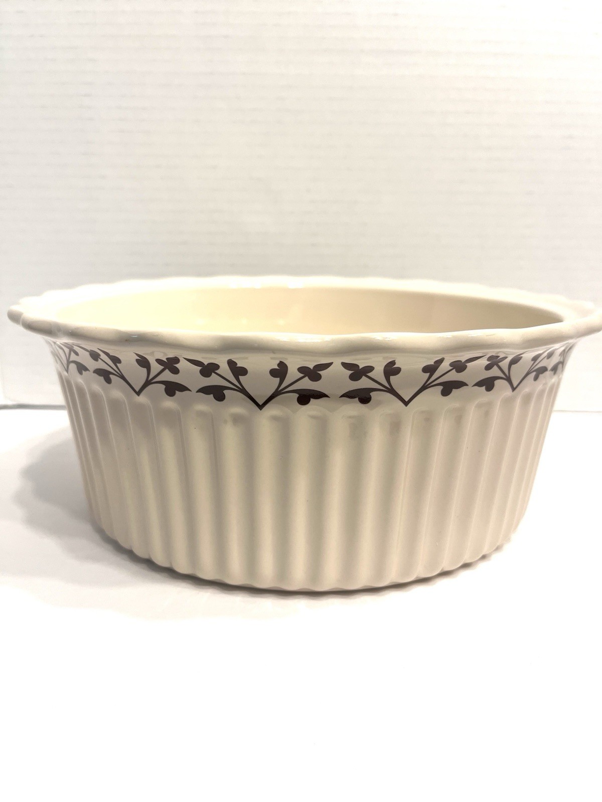 Paula Deen 2 Qt Stoneware Baking Dish Fall Harvest Ruffled Casserole 9″ (NO LID)