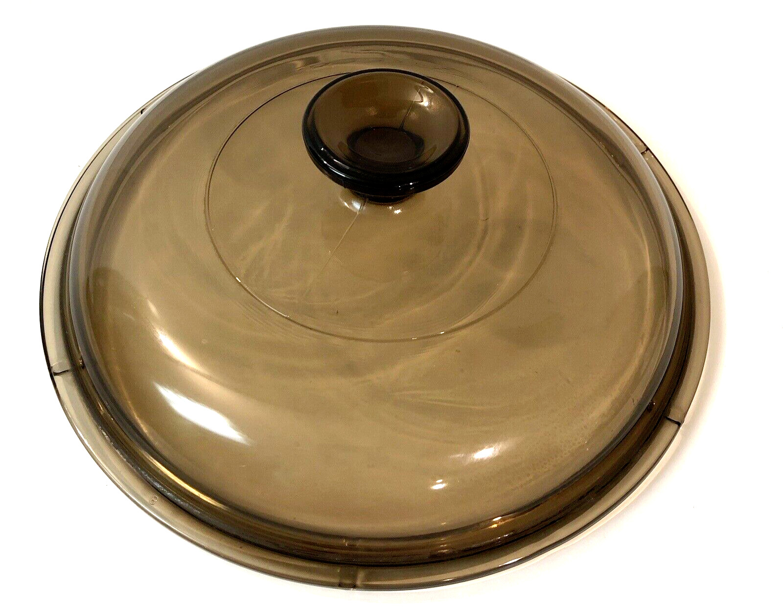 Corning Visions Ware Pyrex Amber Glass Lid Round Replacement 8 in V 25 C 1970s