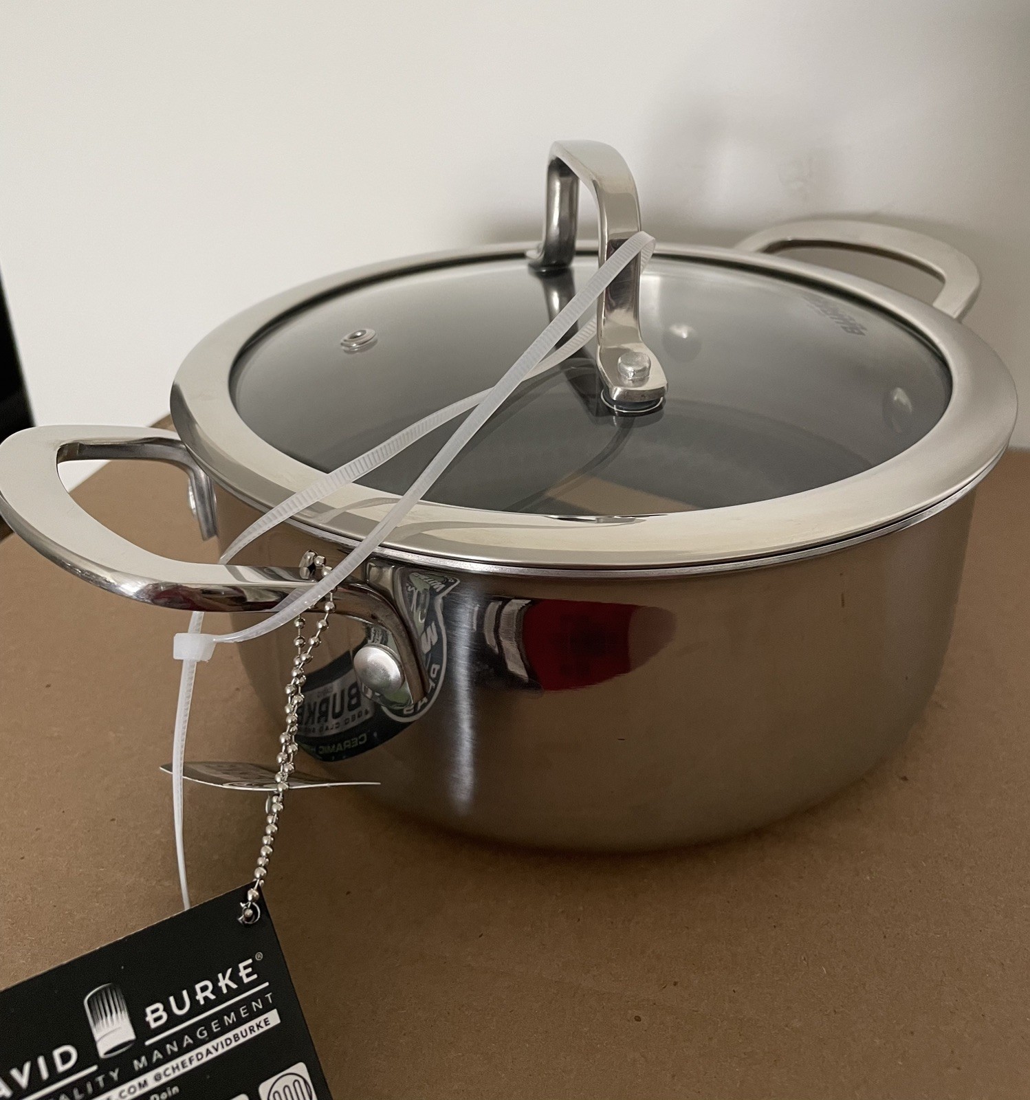 David Burke Geo Clad 3 Qt Casserole Ceramic Hybrid With Lid Safe Up To 500F ,NEW