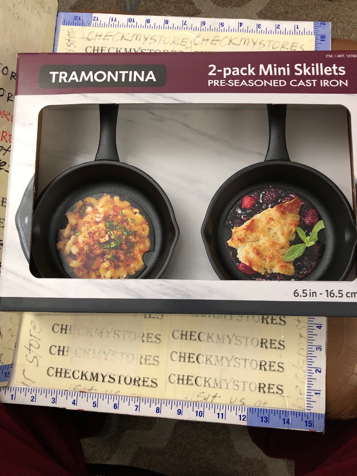 new 2 PACK Tromontina PRE-SEASONED CASTIRON 6.5″ 16.5CM MINI SKILLET