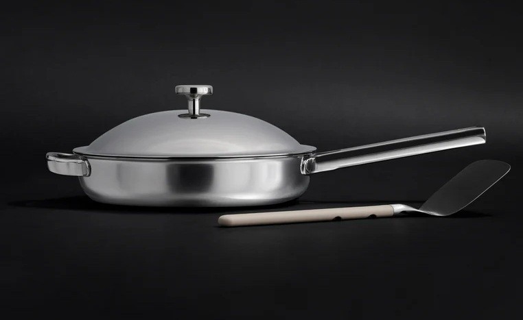Our Place 2.96 Qt Titanium Always Pan Pro 4-Piece Set Chrome New Open Box