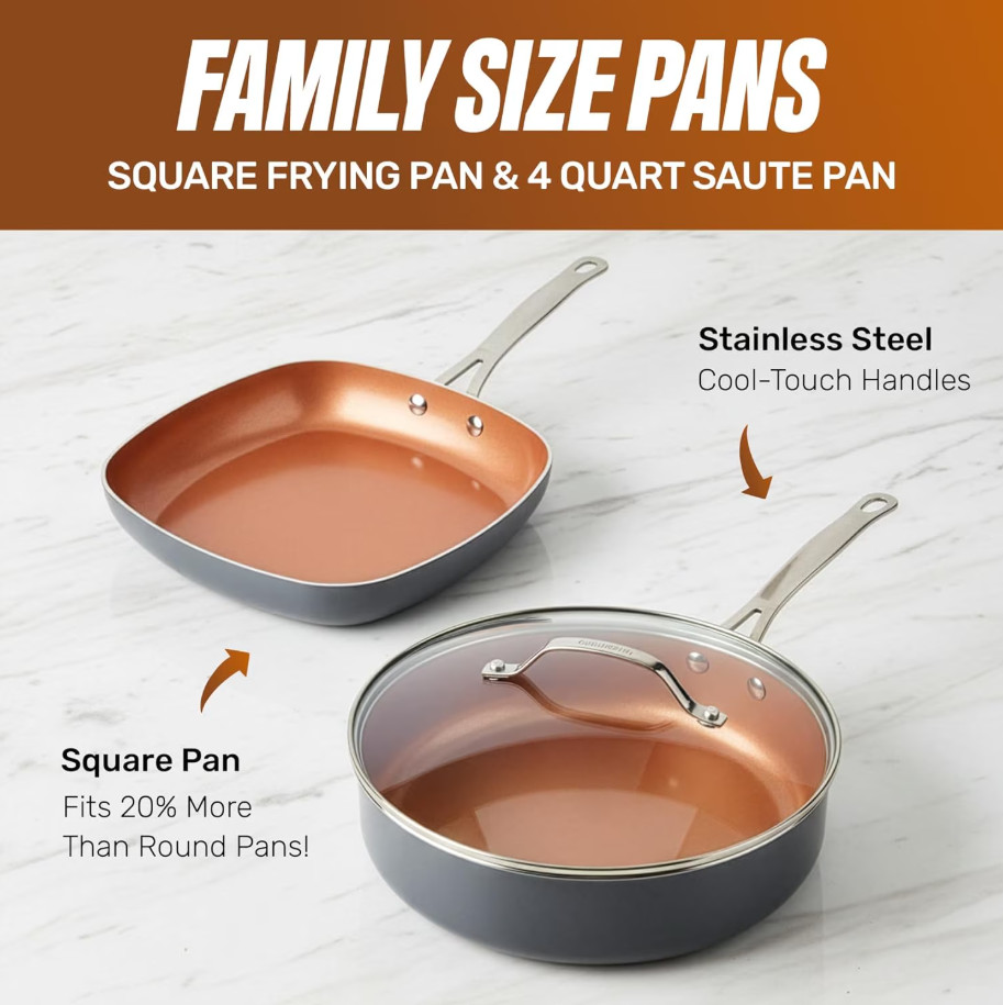 Gotham Steel TRUE VALUE 20 Pc Nonstick Ceramic Cookware Set Copper Bakeware
