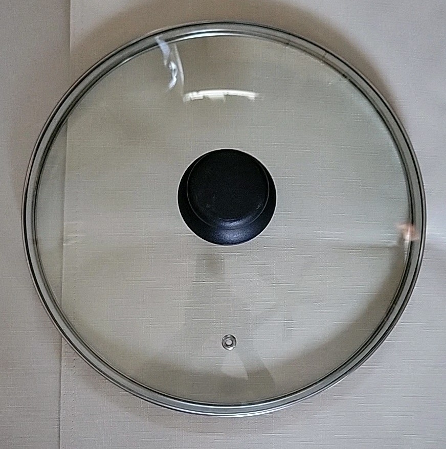 Unbranded 10.93″ Glass Replacement Lid Plastic Handle & Rim With Steam Hole