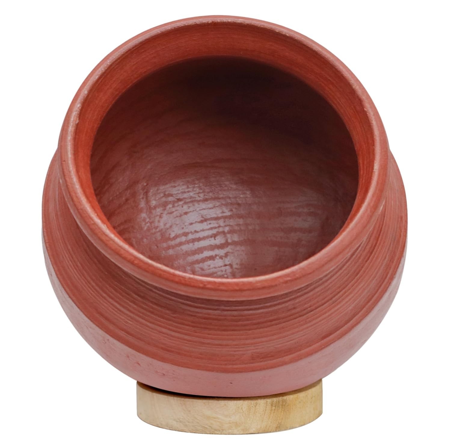 Clay Earthenware Pot LPG and Microwave Safe Unglazed/2 L Red Indian Traditiona