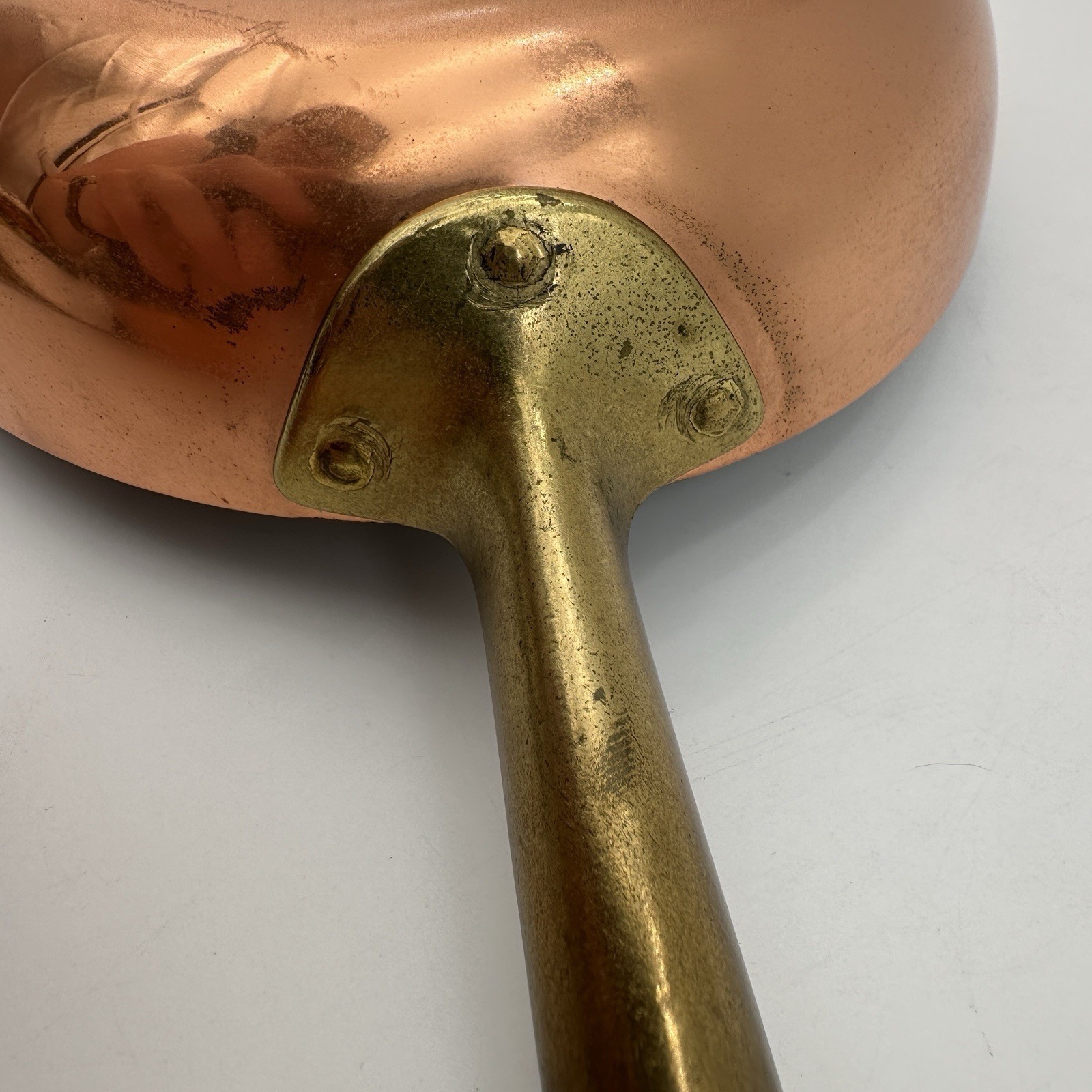 Paul Revere 1801 Oval Fish Copper Skillet Large Brass Handle Pan USA Vintage