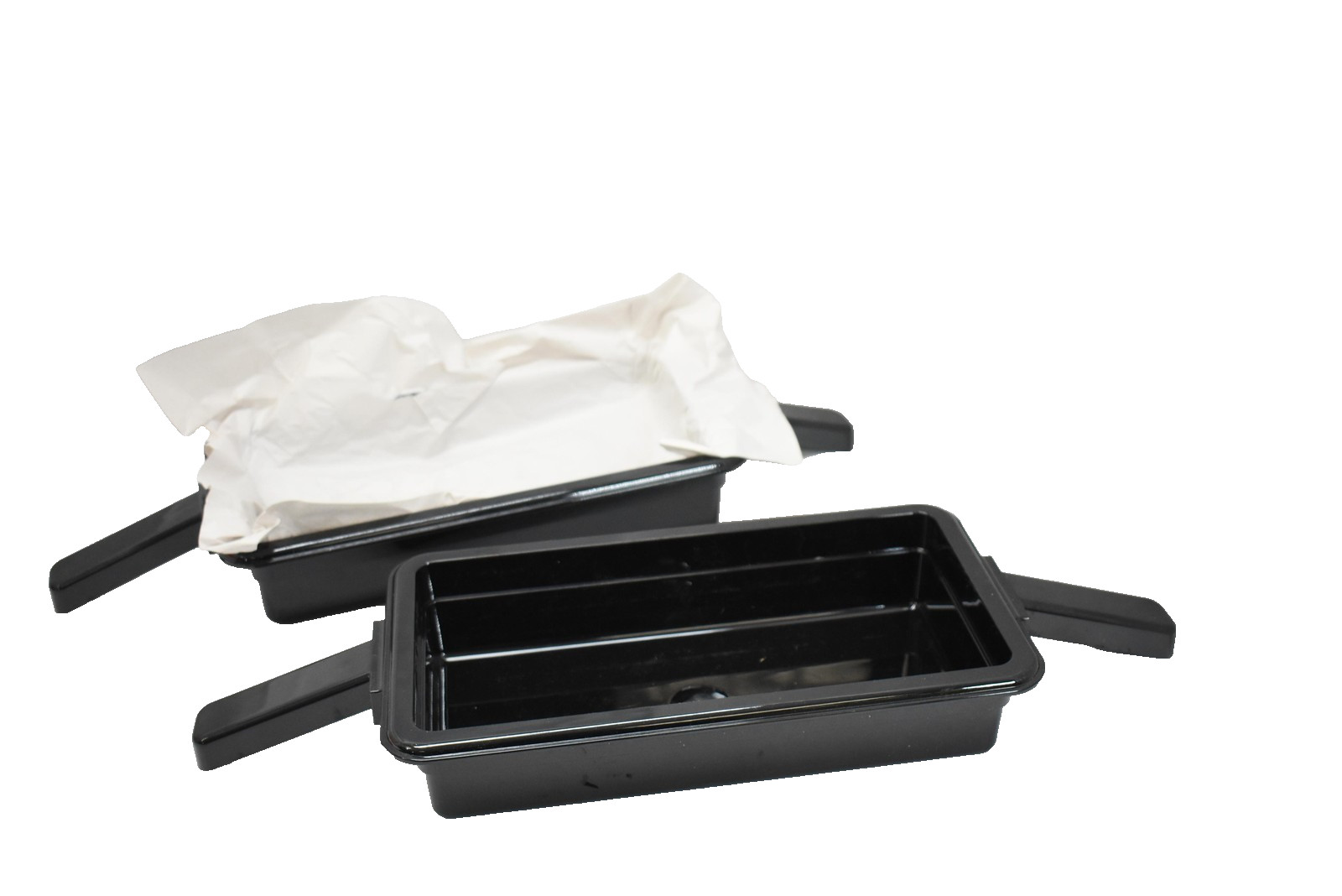 Set of 2 Clipper 7016 High Heat Plastic Double Handed Food Pan