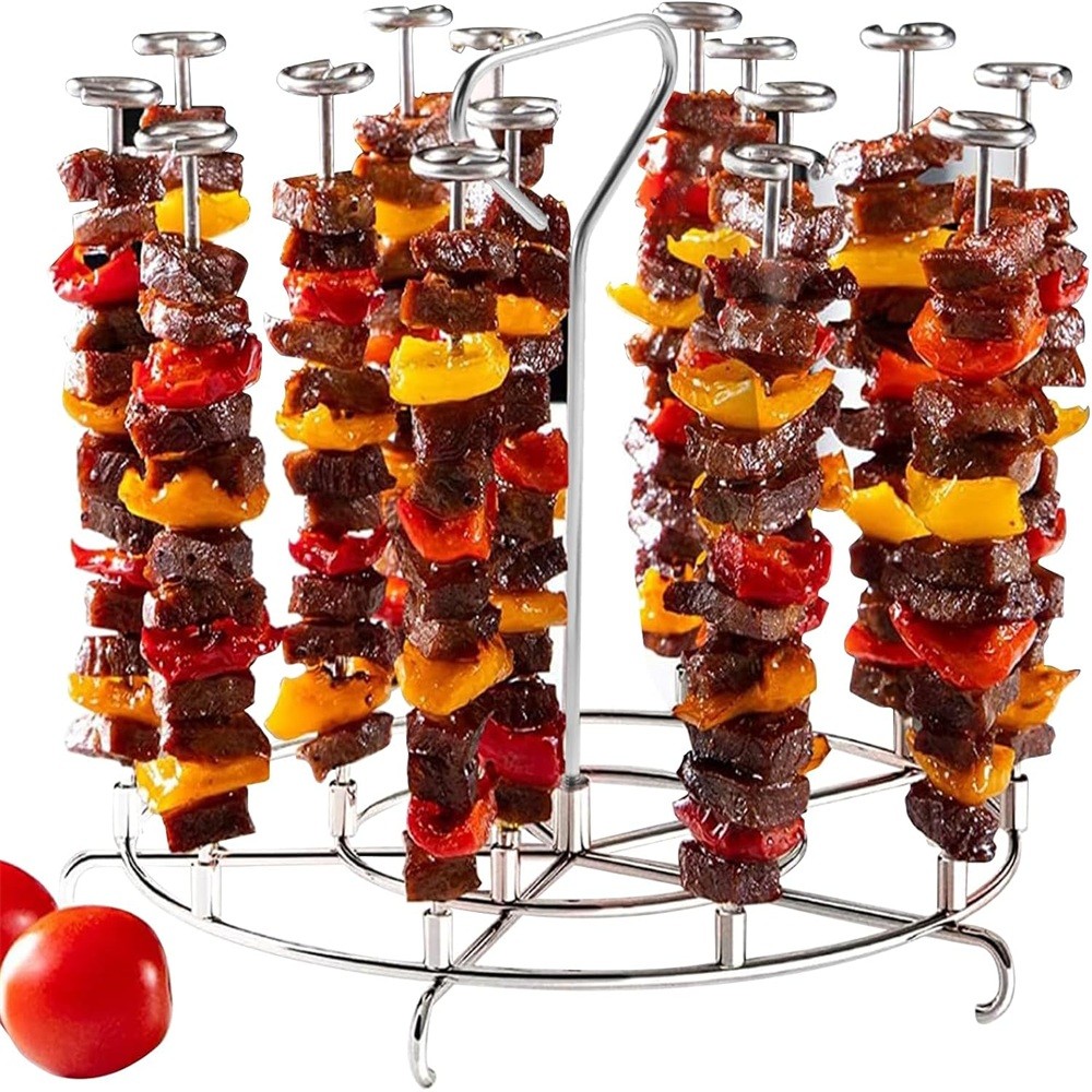 Air Fryer Stand 8QT Skewer Stand Stainless Steel For Grilling Kebabs Chicken