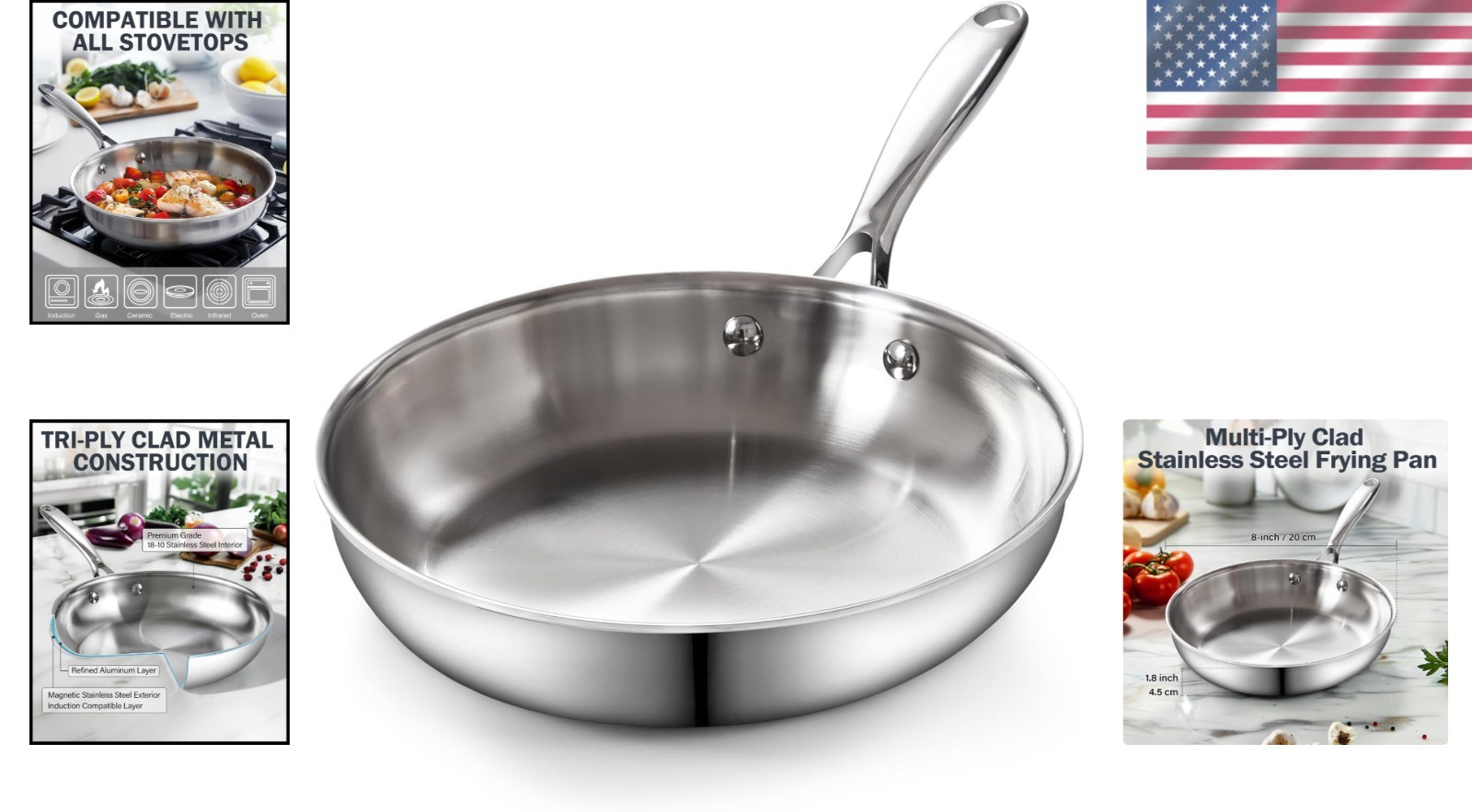 Versatile 8-Inch Frying Pan for Sautéing & Stir-Frying – Induction Compatible