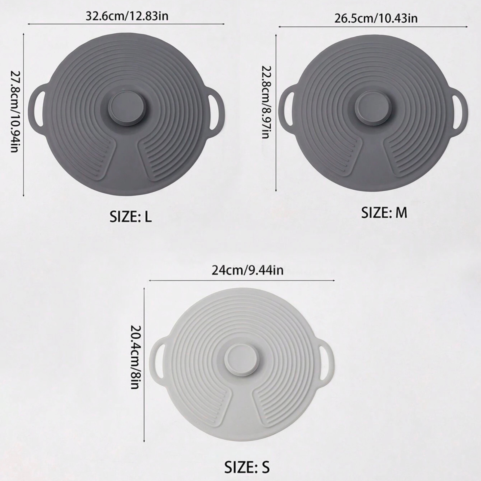 1Pc Silicone Foldable Reusable Lid with Handle for Pots and Pans Heat Resistant
