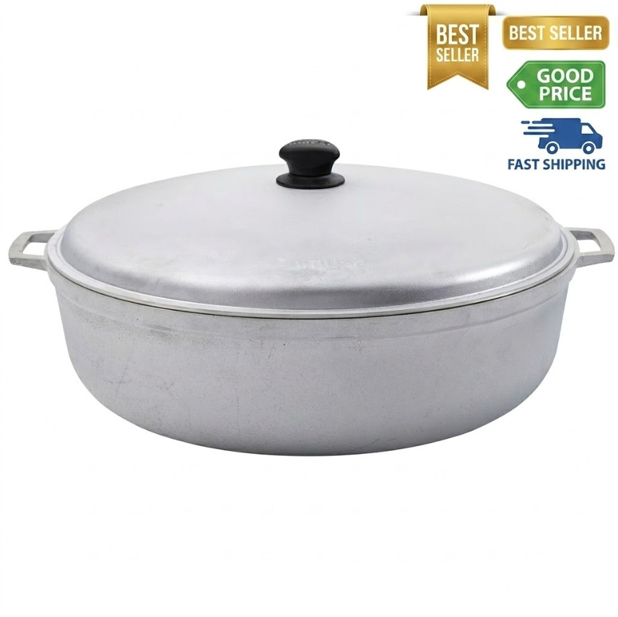 11.6Qt Cast Aluminum Caldero 36cm Heavy Duty Cooking Pot with Lid