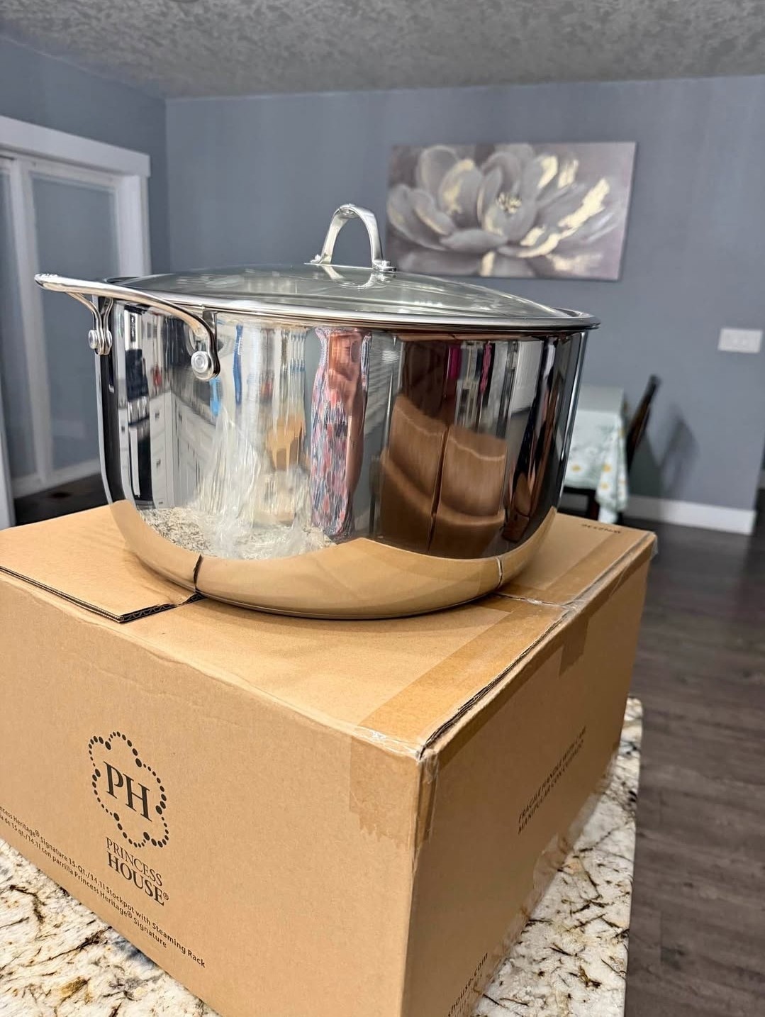 Princess House Heritage Signature 15-Qt Stockpot With Lid & Steam Rack 3681