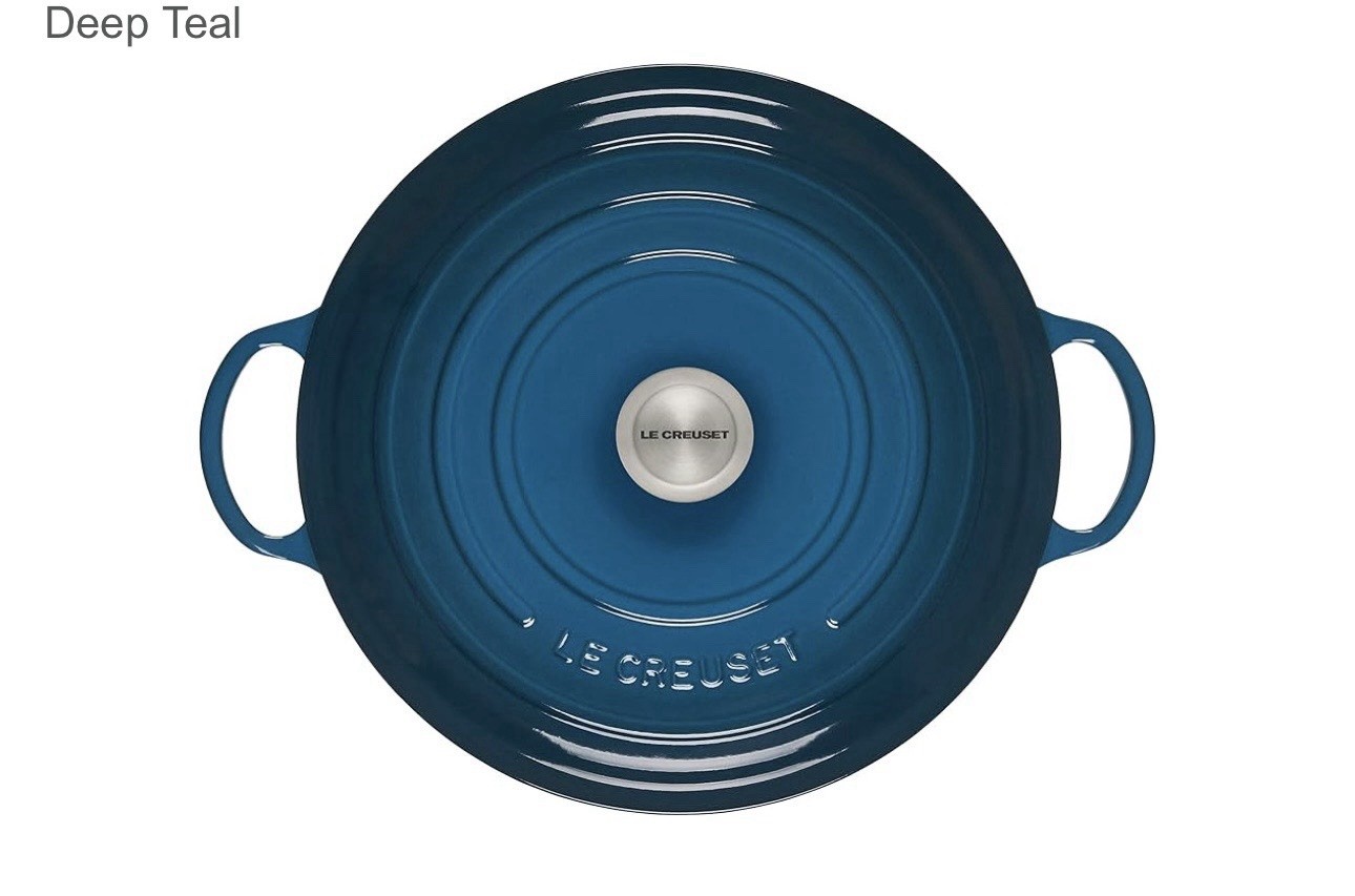 Le Creuset Chef’s Oven/Soup pot Deep Teal 7.5 qt Cast Iron Enamel With Lid NIB