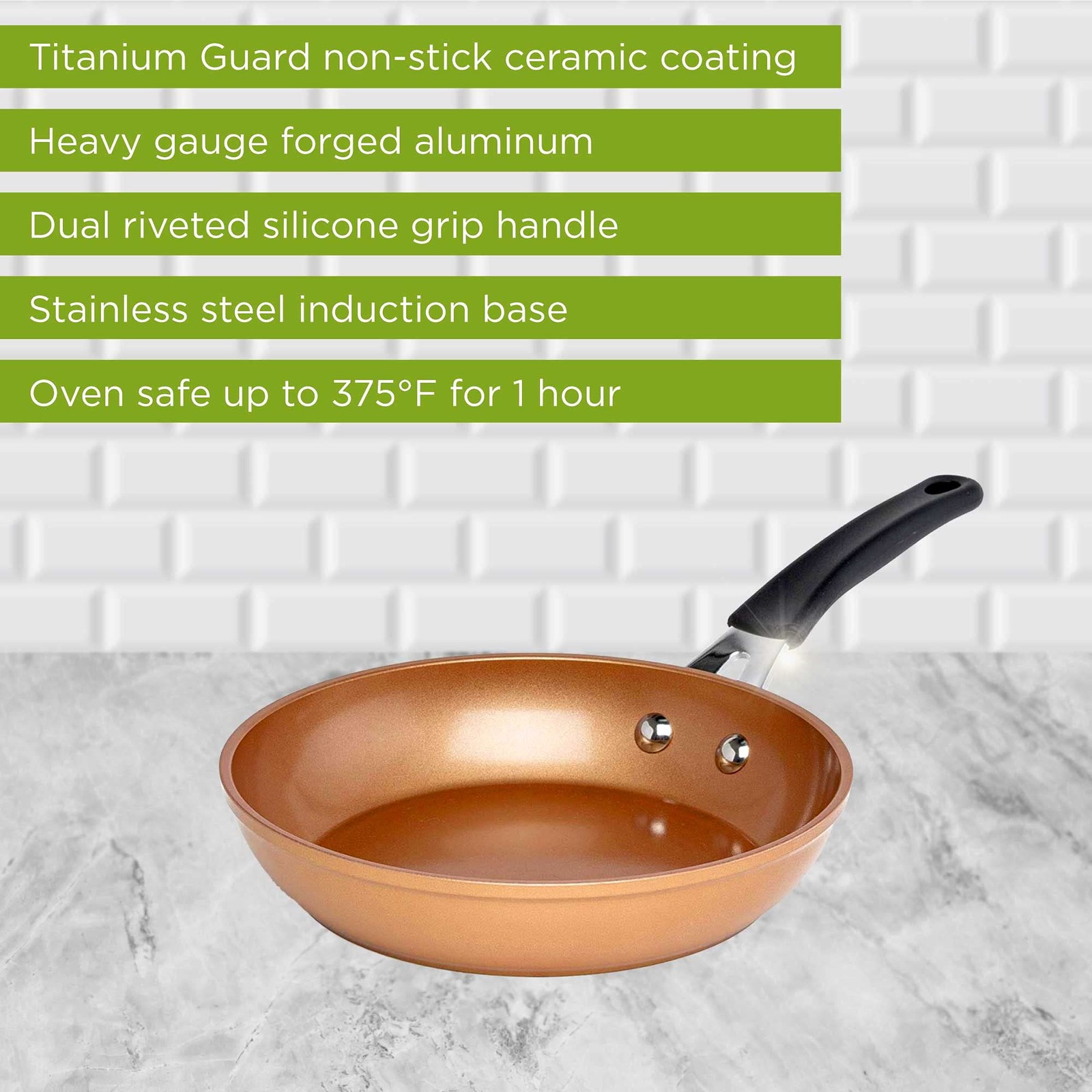 Titanium Ceramic Easy Clean Endure Nonstick Silicone Stay Cool Handle, 8-Inch…
