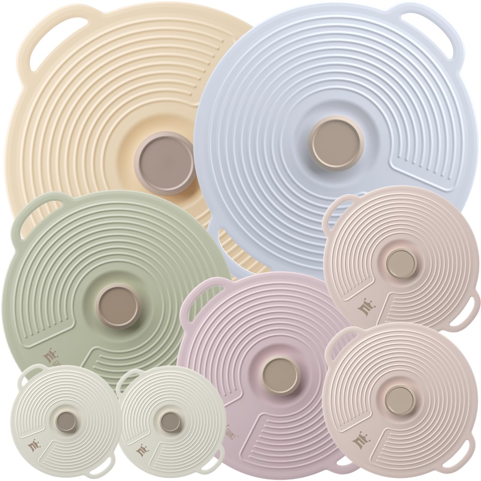 GUANCI Silicone Lids for Bowl 8 Pack, Microwave Splatter Cover with 6 Sizes R…
