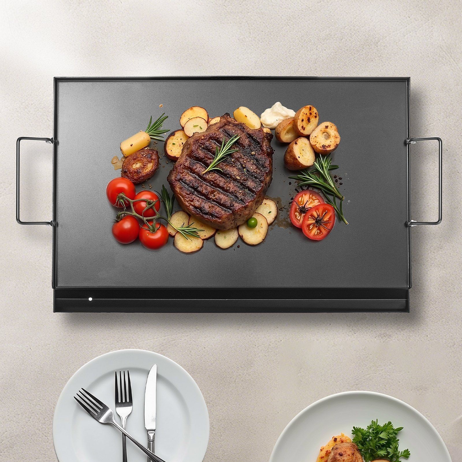 Non-Deform 24x16in Carbon Steel Flat Top Griddle for All Stovetops