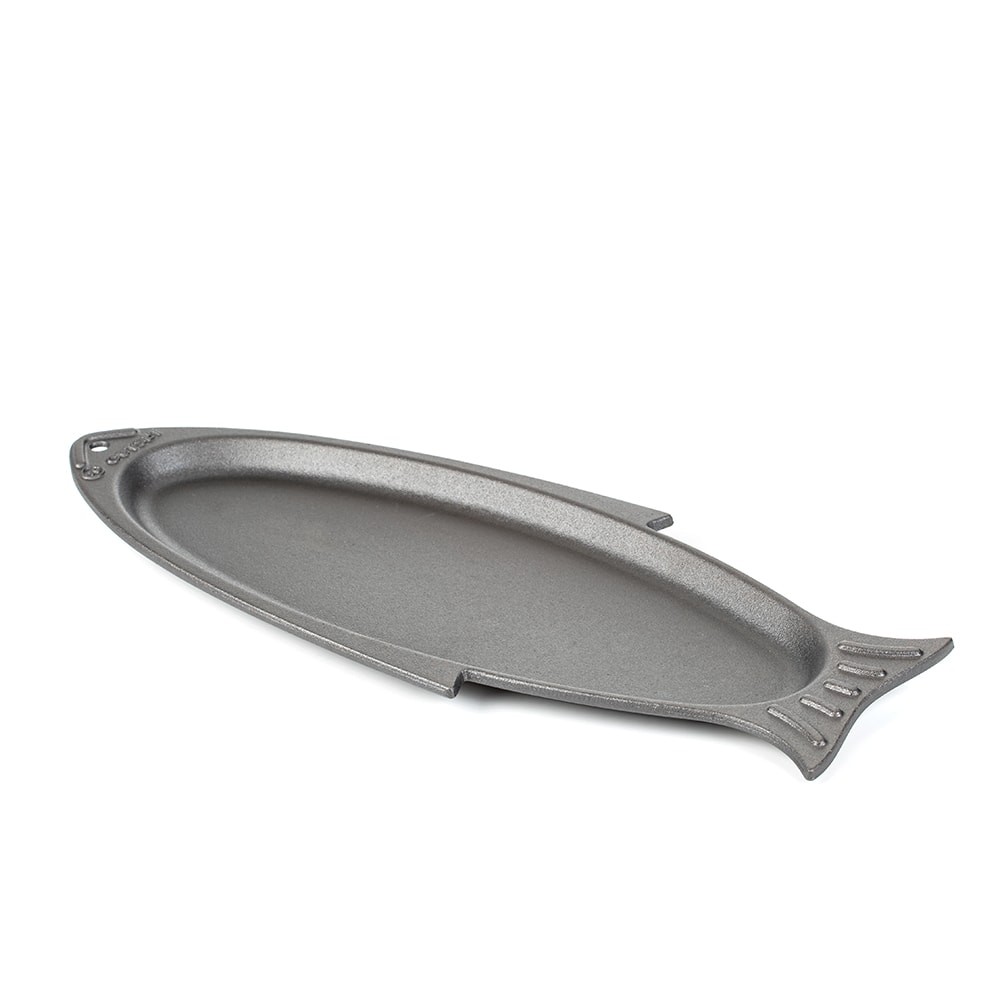 Outset 76376 Cast Iron Fish Grill Serving Pan 18.5 x 7.25 inches