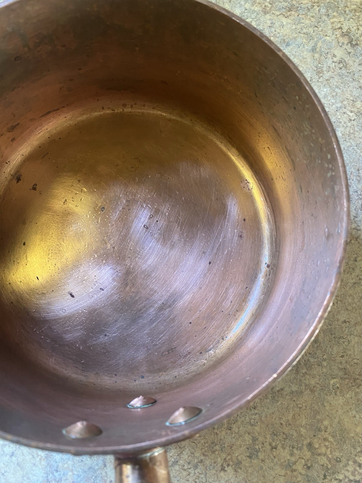 FRENCH COPPER 1.75 Qt. HOLLOW HANDLE SUGAR POT w/ SPOUT