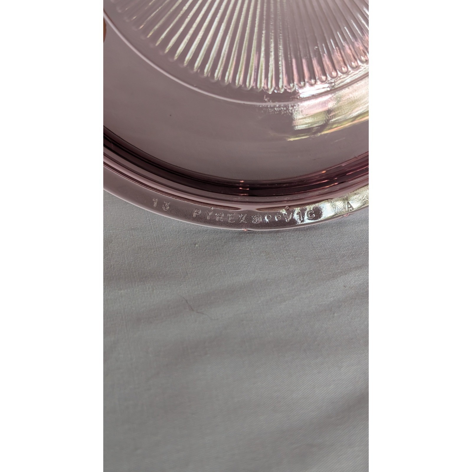 Pyrex Visions Cranberry Glass Lid Replacement V 1 C Purple Ribbed 6.25 Inch