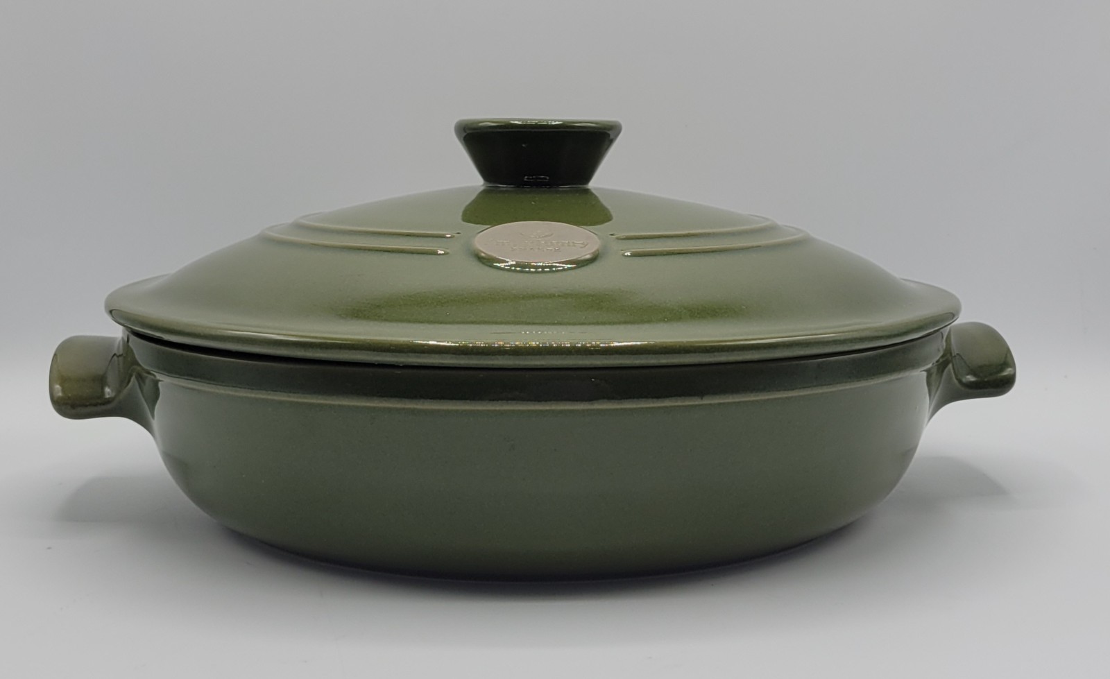 Emile Henry France FLAME Ceramic Braiser Dutch Oven 3.4Qt Moss Green. MINT