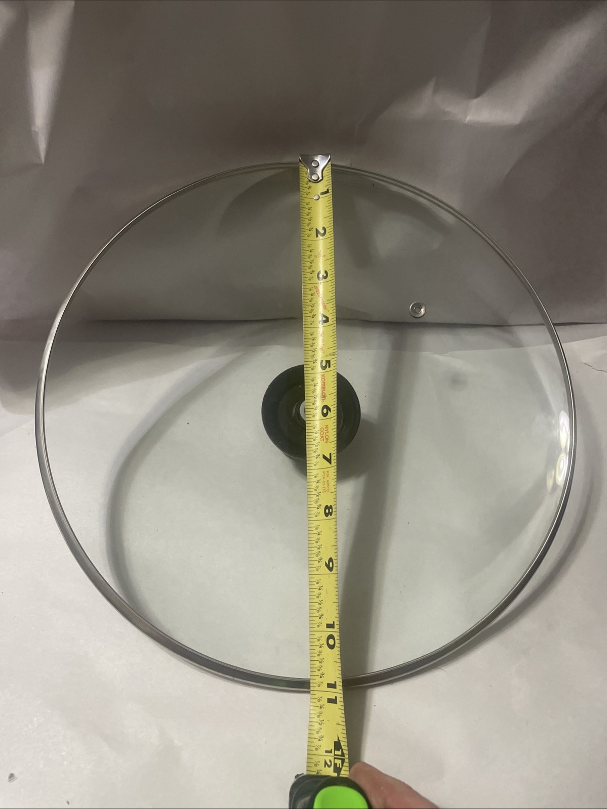 Large 11 inch Replacement Glass Lid W/ Stainless Steel Rim & Steam Hole Lid Only