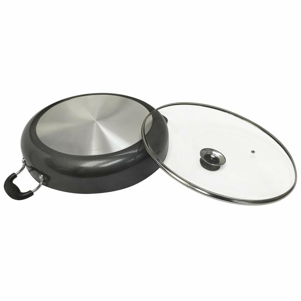 15.5″L x 10″W Aluminum Non Stick Coating Low Pot, 4 Quarts Stock Pot Wok Style