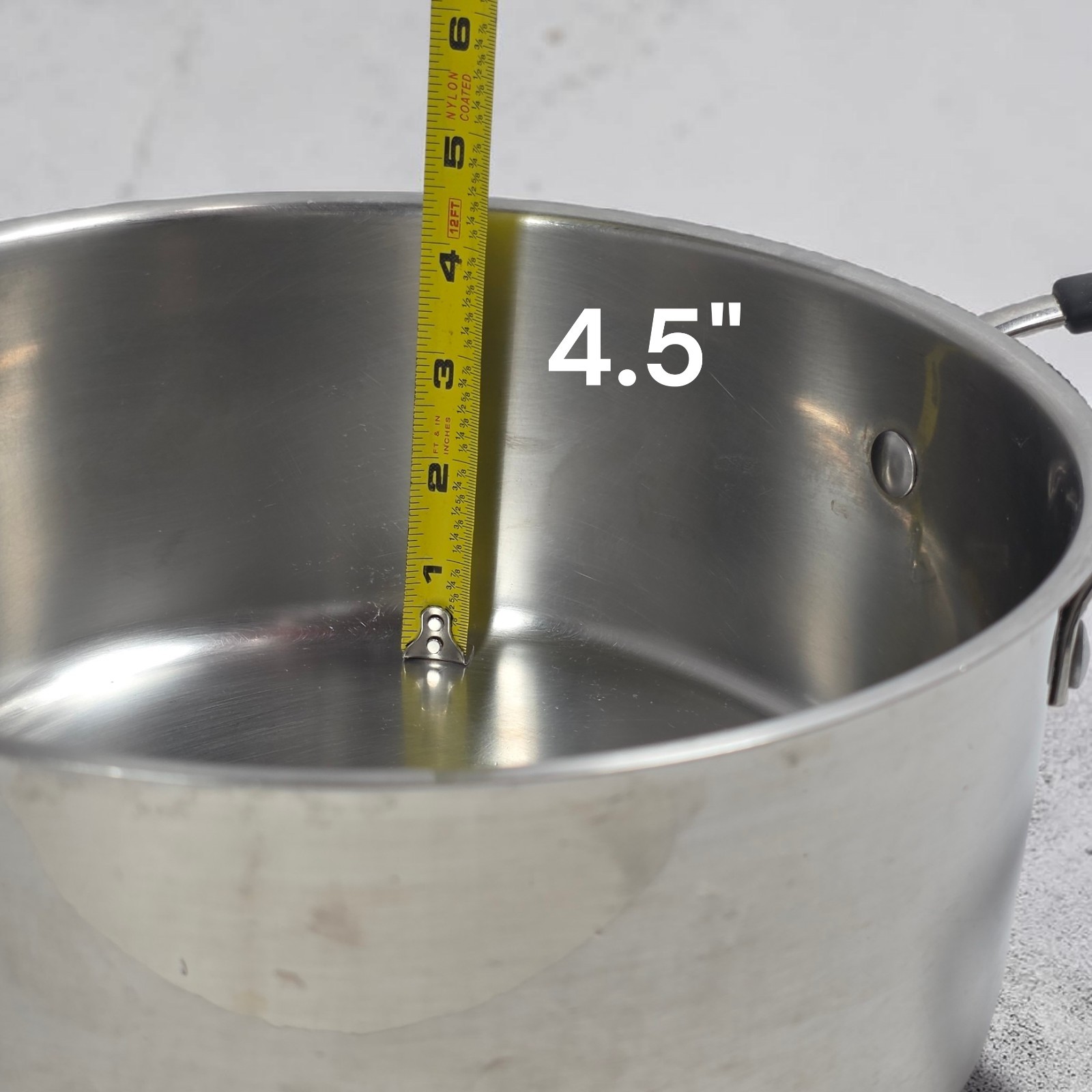 Potobelo Italia Triply Bottom Stainless Steel 4Qt Casserole Pot with Lid Handles