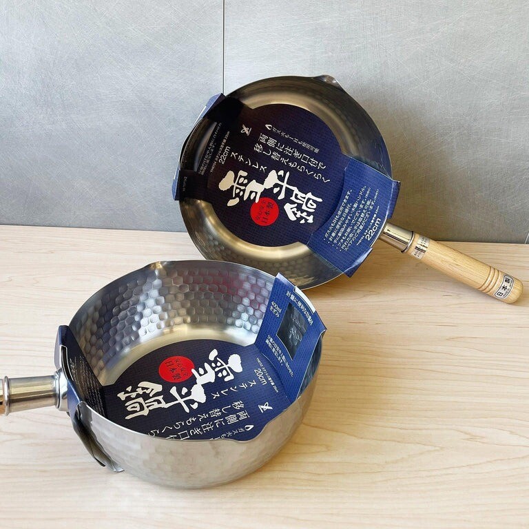 Yoshikawa Stainless Steel Snow Flat Pot One Handed Pot Mouth Scale Included