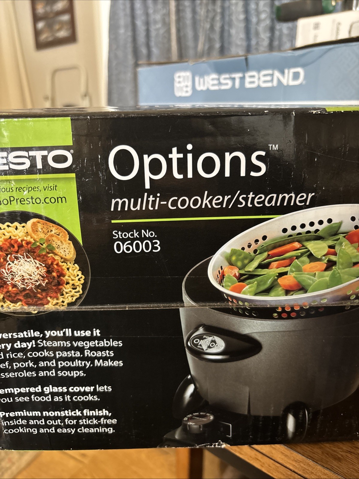Presto Options Electric Multi-Cooker Steamer/Deep Fryer/Stews 6 Qt #06003