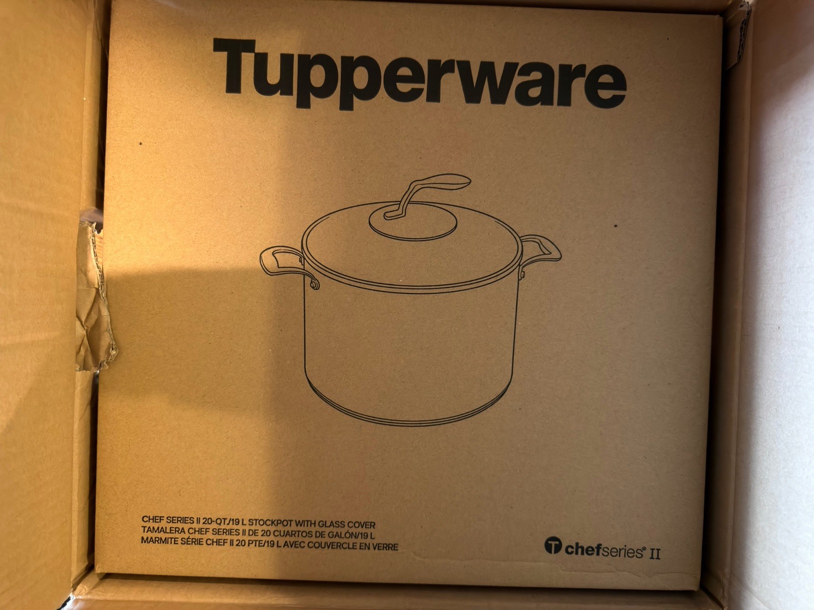 Tupperware Chef Series II 20-Qt / 19L Stockpot with Glass Cover – New In Box