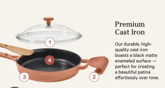 Our Place Cast Iron Always Pan 10.5 Inch 8-in-1 multifunctionality Spice READ DE