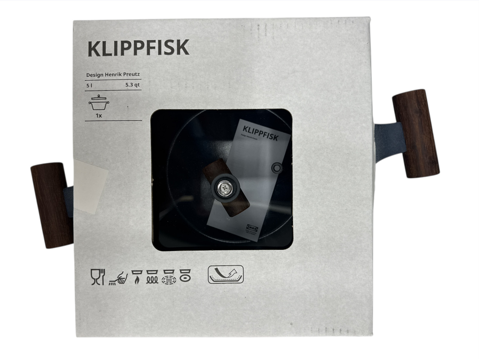 New IKEA KLIPPFISK Black-Blue Non-Stick Pot With Lid 5 L (5.3 qt) 906.025.15