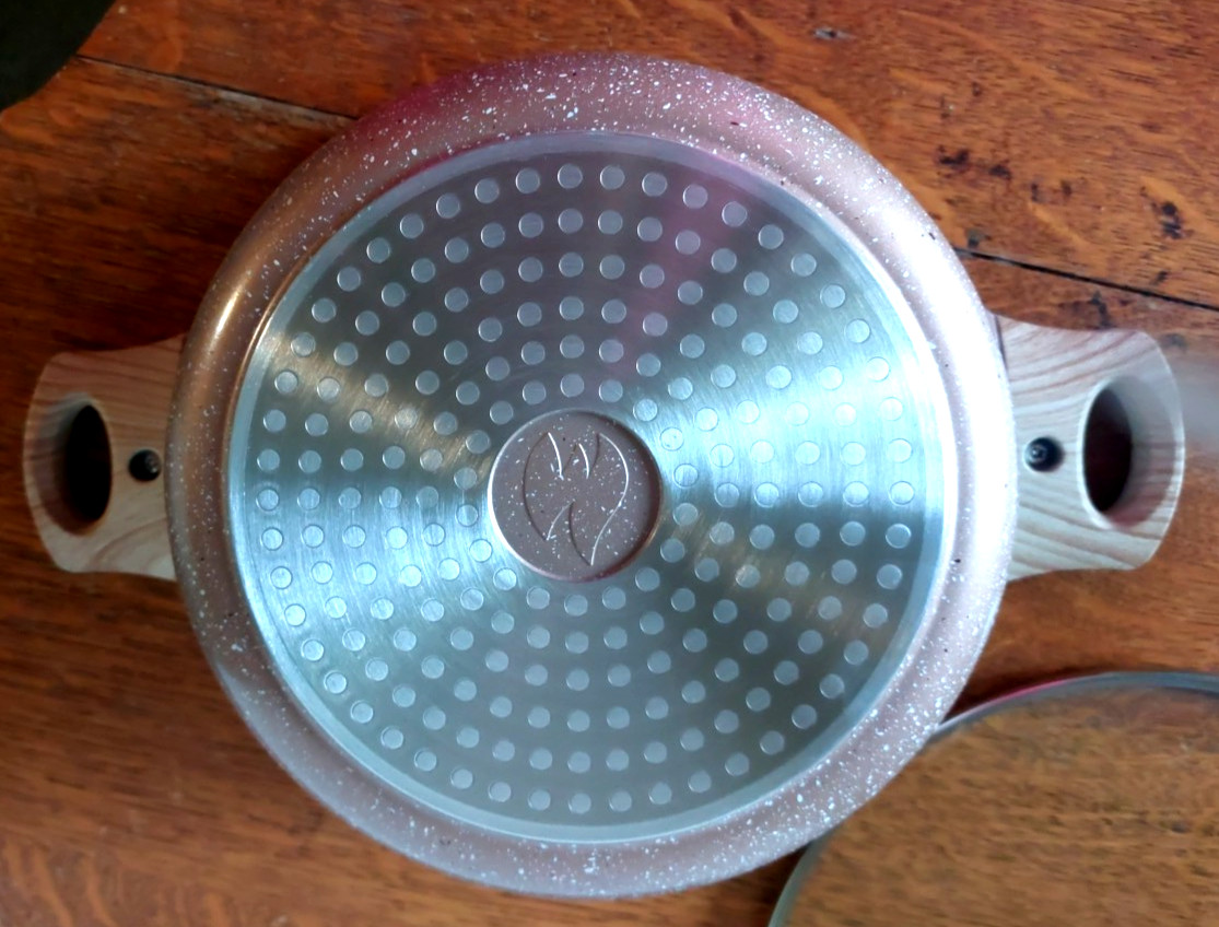 Eco+Chef Marblestone Cast Aluminum 5 Qt Stockpot StainlessSteel Induction Bottom