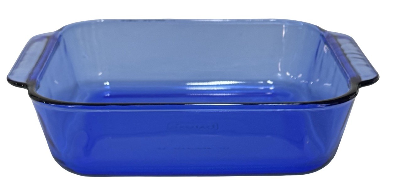 Pyrex Cobalt Blue 2 Qt Square Baking Dish 222-R 8×8 Vintage Glass Oven USA