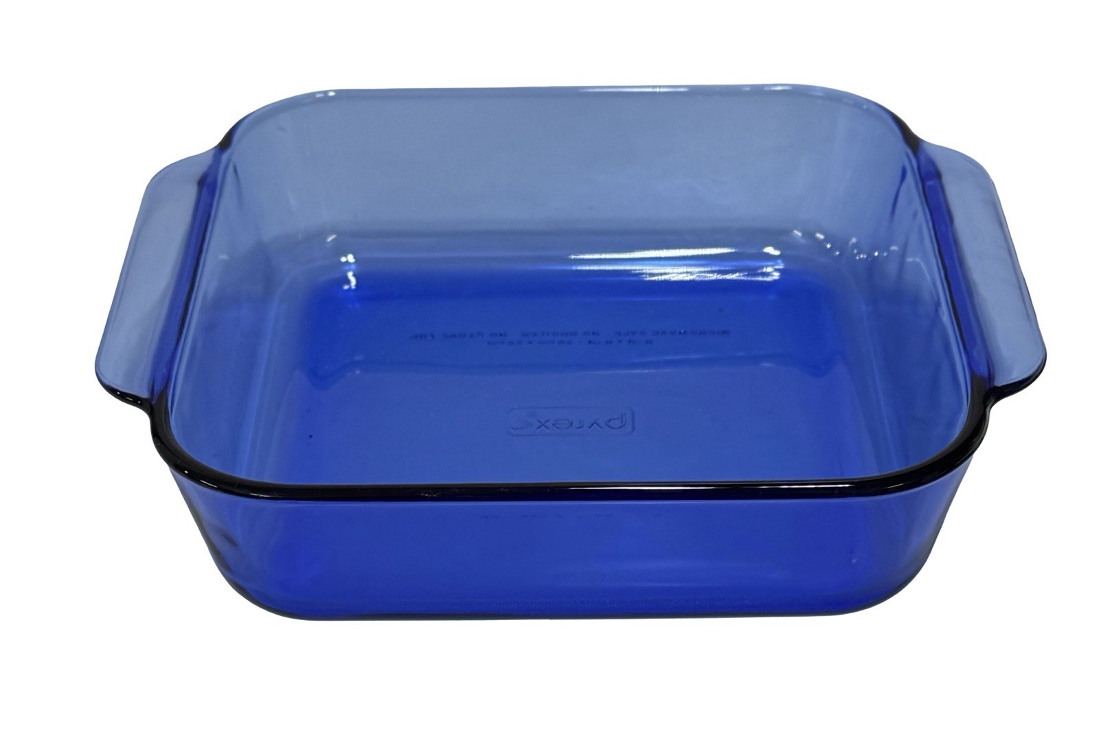 Pyrex Cobalt Blue 2 Qt Square Baking Dish 222-R 8×8 Vintage Glass Oven USA